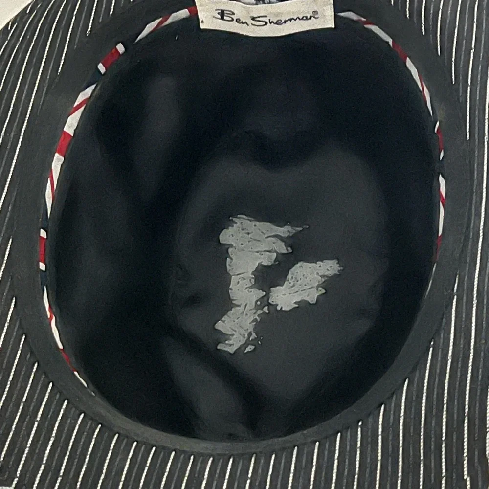 Ben Sherman Black Pinstripe Fedora Hat